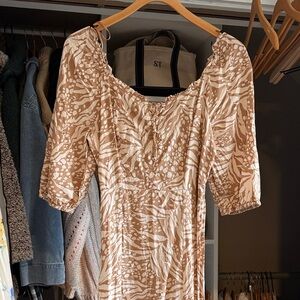 Elegant Tan Patterned Dress